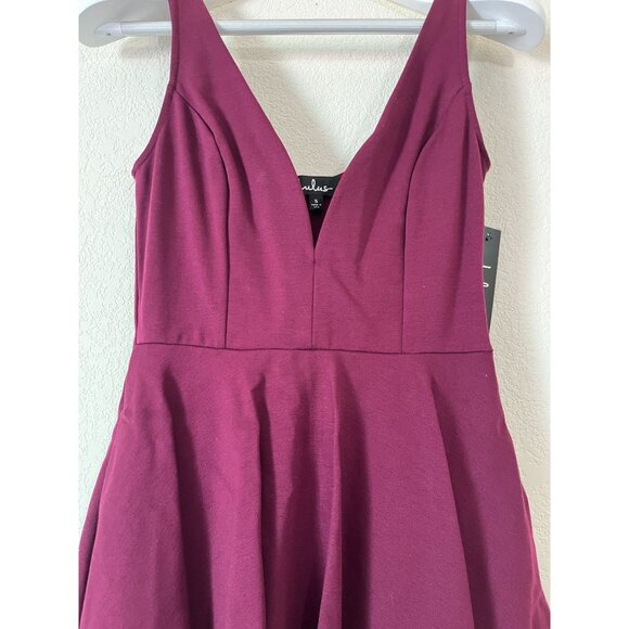 Lulus I Feel Good Skort Dress Women's Small Burgundy Fit & Flare Sleeveless - Picture 3 of 12